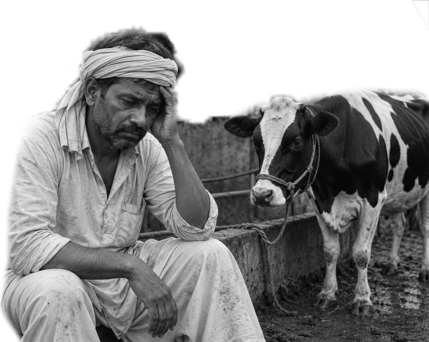 Indian Farmer with Cattle