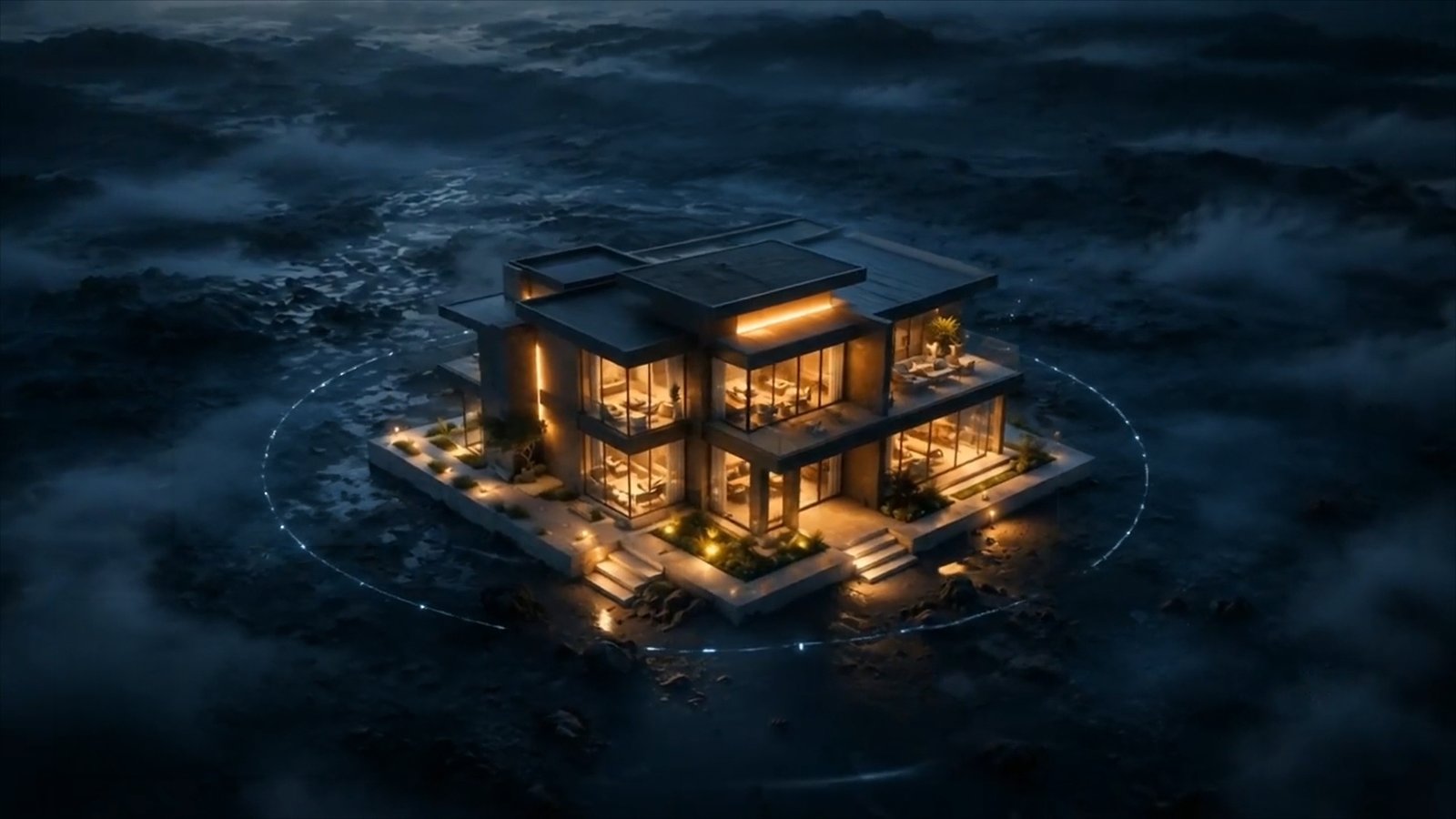 Villa exterior CGI build frame